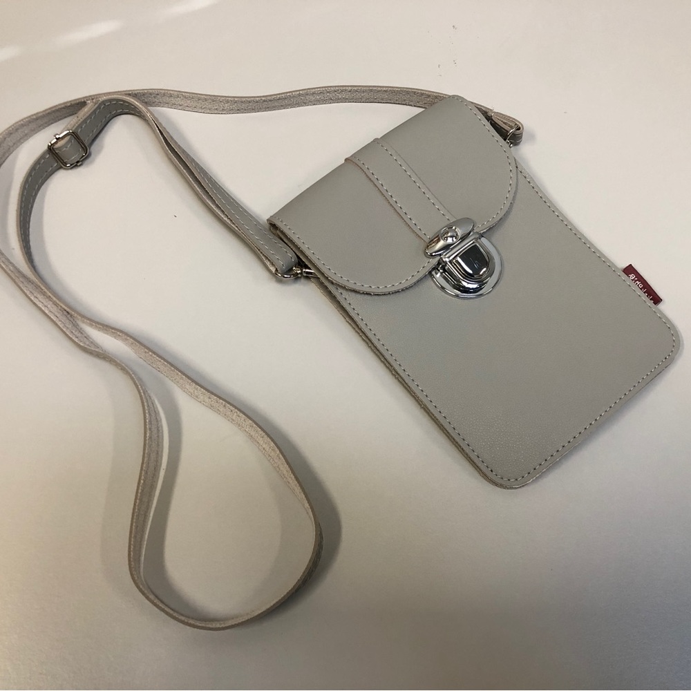 KKBag Vegan Leather, Crossbody, Dove Grey, Cell Ph Bag. NEW